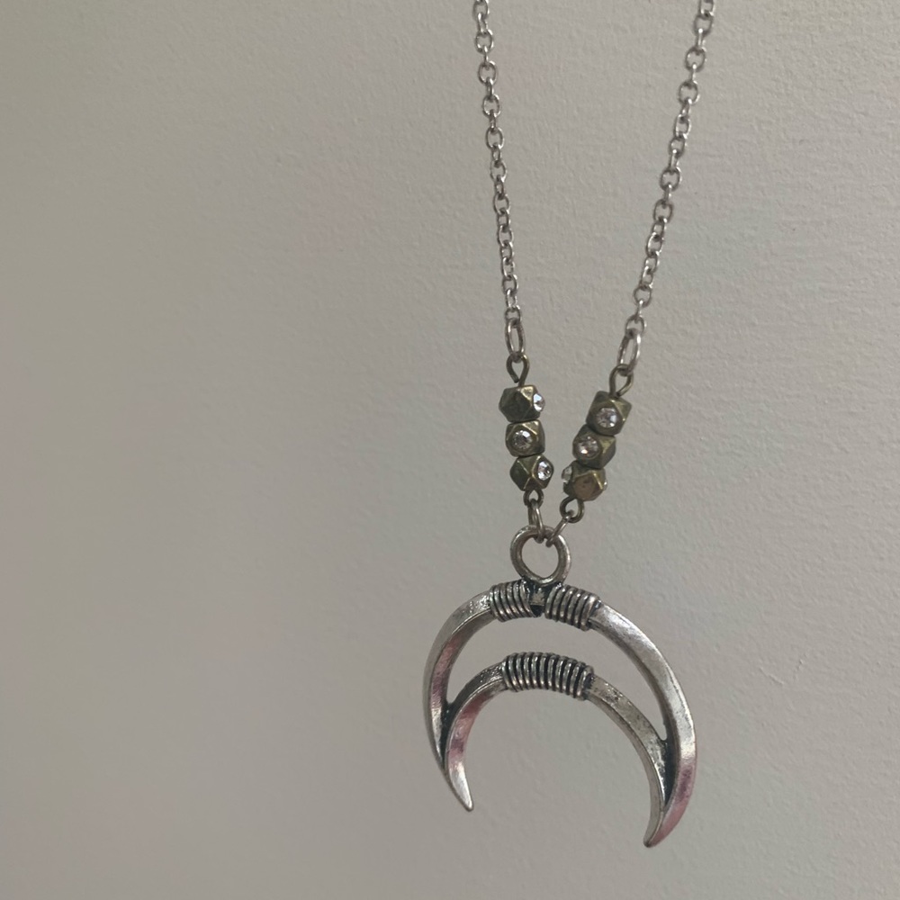 Long Silver Celestial Moon Necklace✨